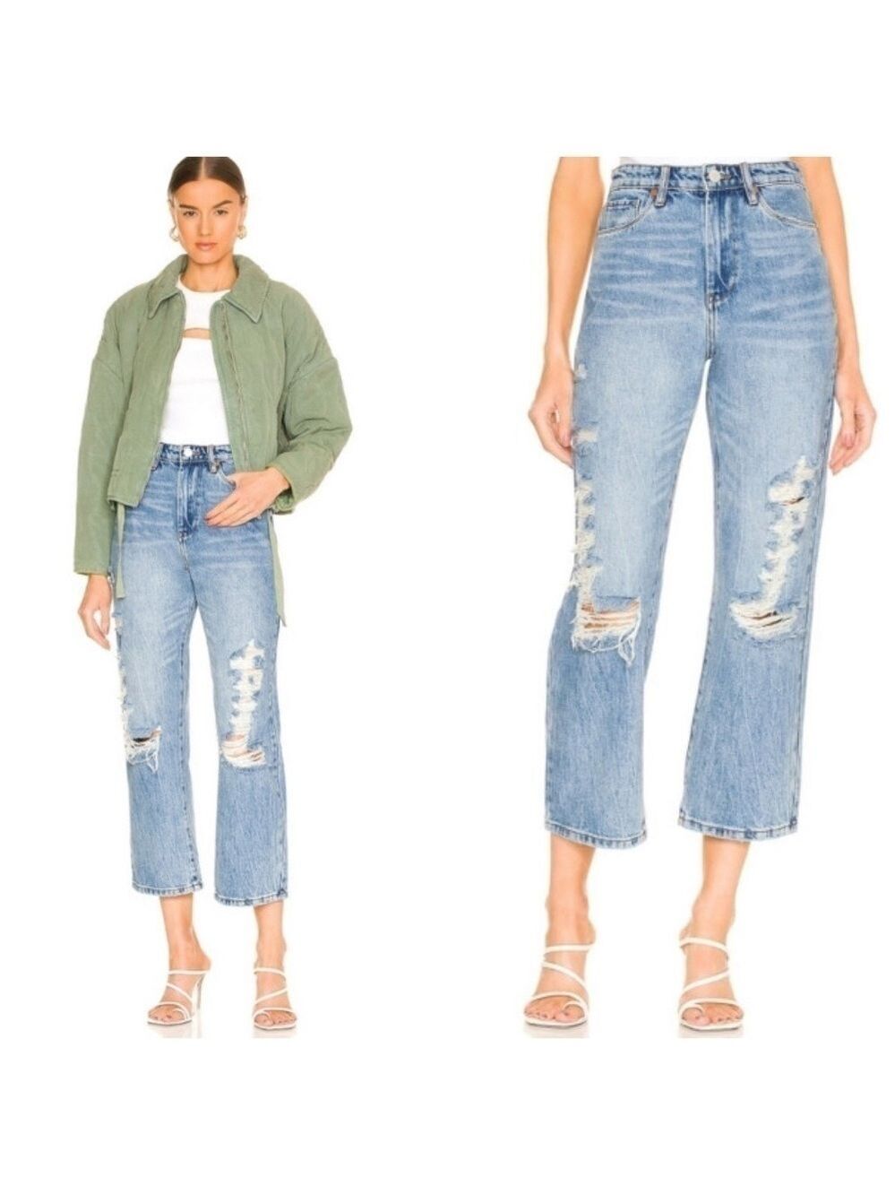 Blank NYC The Baxter Ribcage Straight Leg Jeans in Distressed Wild Flower